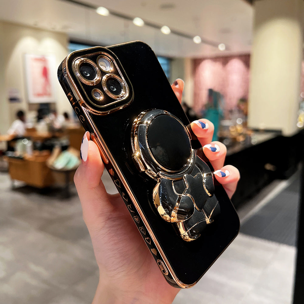 Til iPhone 14 TPU telefoncover Galvaniseret bagcover med Astronaut Kickstand Til iPhone 14 TPU telefoncover Galvaniseret bagcover med Astronaut Kickstand